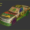 NASCAR Number 51 Race Car With Blue Green Red Color And MILKO Logos