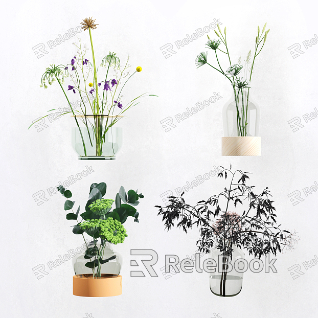 Modern vase floral decoration combination model