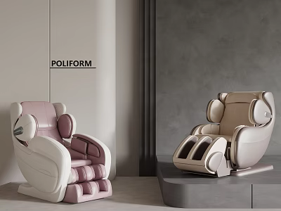 Luxurious POLIFORM Massage Chairs With Pink White And Beige Modern Design 3d model