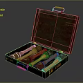 Open Vintage Toolbox With Assorted Wooden Handle Hammers In Metal Compartments