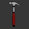 Sturdy Hardware Tool Hammer Featuring Red Handle And Silver Head For DIY Tasks 3d model