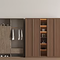Modern Wooden Wardrobe Interior Design With Hanging Space Drawers And Lighted Storage Shelves
