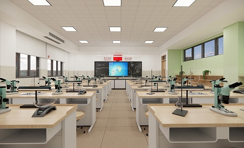 Modern Classroom Biology Classroom 3d model