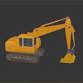 Yellow Functional Vehicle Excavator Featuring Tracks Mechanical Arm And Bucket
