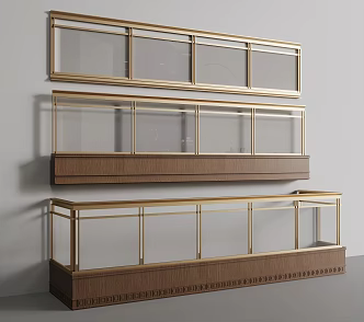 New Chinese style glass guardrail fence 3d model