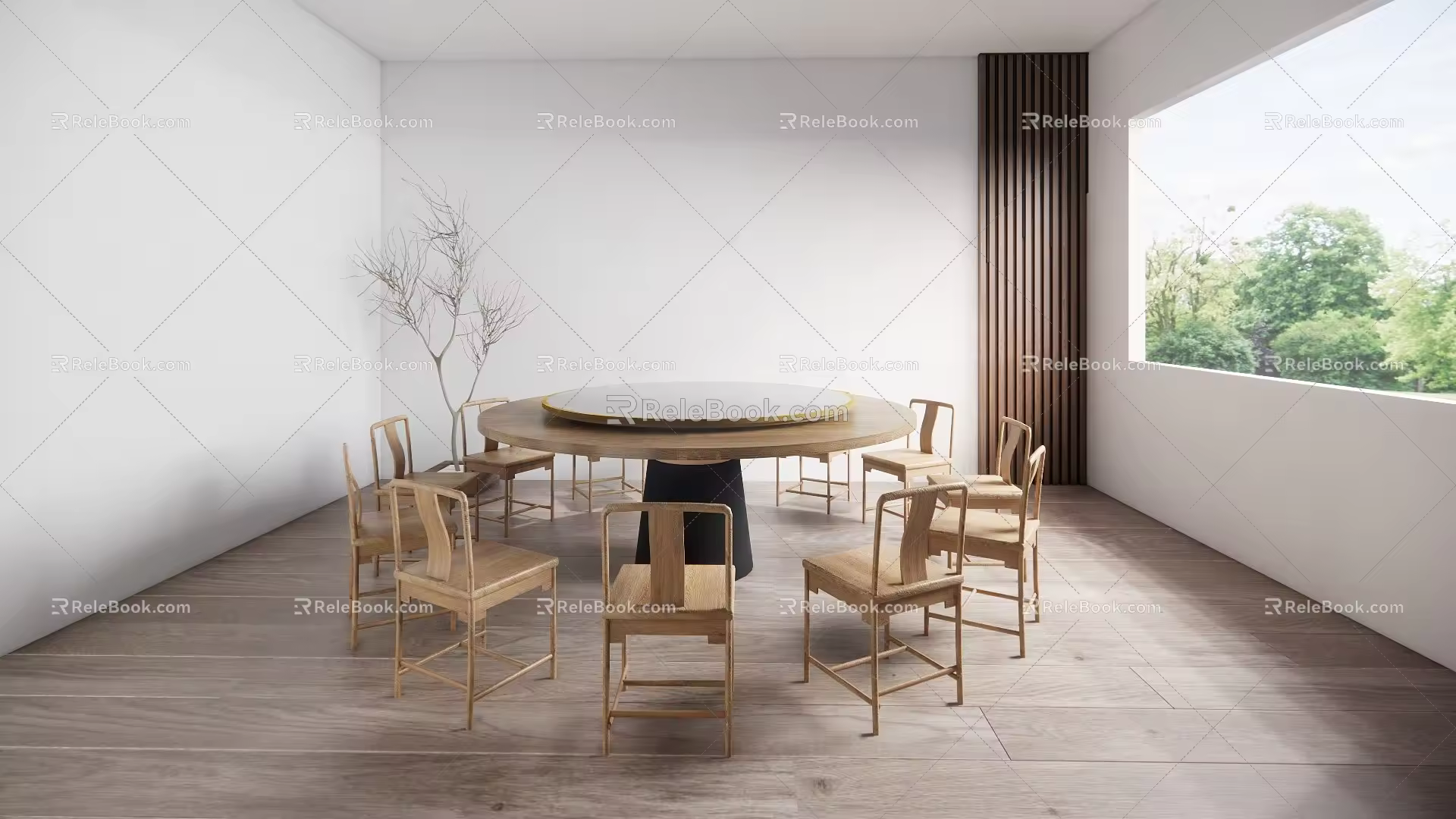 New Chinese Dining Table and Chair Combination Dining Table and Chair 3d model