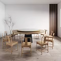 New Chinese Dining Table and Chair Combination Dining Table and Chair 3d model