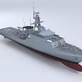 Advanced Modern Warship Design Featuring Deck Superstructure And Naval Radar System