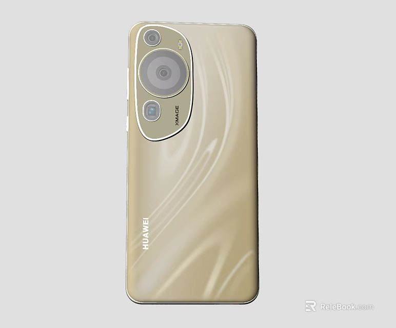 Huawei Golden Mobile Phone With Camera Module And Modern Sleek Design 3d model 