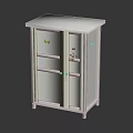 White Storage Cabinet With Simple Doors And Functional Minimalist Home Furniture Design