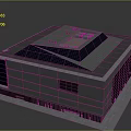Modern Building Exterior Design With Flat Roof Gray Facade And Large Windows