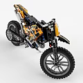 Orange Building Blocks Motorcycle With Number Six And Mechanical Details
