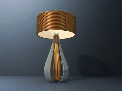 Modern Brown Lampshade Table Lamp With Gold And White Elegant Design 3d model