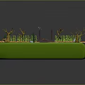 Miniature Landscape Scene Featuring Wooden Bridge Over Blue Water Green Grass And Trees