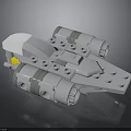 Lego Cosmic Spaceship Model With White Gray Design And Engine Parts