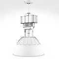 Modern Pendant Light With Silver Metallic Shade And White Geometric Top Design