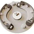 Modern Circular Living Room Sofa and Coffee Table Set with Curved Design and Ottoman Stool