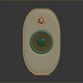 Mi Modern Computer Speaker With Oval Design Green Accent Beige Body And Orange Base