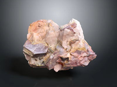 Natural Raw Stone Block With Pink Purple Hues And Unpolished Mineral Surface 3d model