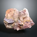 Natural Raw Stone Block With Pink Purple Hues And Unpolished Mineral Surface