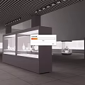 Modern Exhibition Hall Interior With Glass Display Cases And Porcelain Exhibits