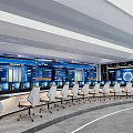 Modern monitoring room monitoring command center 3d model
