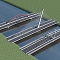 bridge bridge cable-stayed bridge arch bridge 3d model