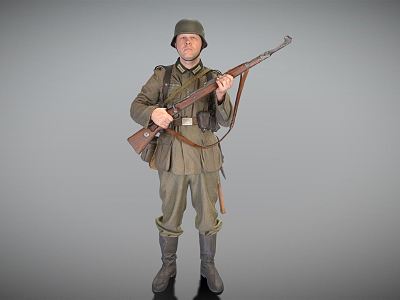 Modern man German soldier with gun model