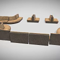 Curved Modular Public Chairs With Upholstered Seats And Dark Frames For Lounge Areas