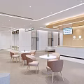 Modern Medical Clinic Reception Area With Waiting Seats And Reception Desk