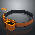 Industrial Ring Strap With Orange Buckle Components And Black Rubber Band 3d model
