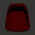 Stylish Red Button Tufted Chair With Elegant Gold Metal Legs Design