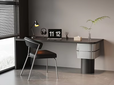Modern Italian-style desk and chair, office desk and chair