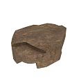Modern Brown Stone Coffee Table With Irregular Geometric Design And Textured Surface