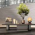 Modern CCD Hotel End View Table Ornaments Floriculture Combination Green Plant Table Lamp Table Moss Screen 3d model