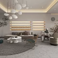 Modern Beauty Salon Interior Design With Comfortable Sofas Coffee Tables Pendant Lights And Plants