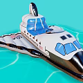 Inflatable Space Shuttle Pool Float Toy with United States of America Design