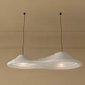 Modern White Wave Shaped Pendant Light with Soft Illumination in Ceiling Design