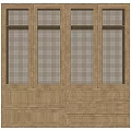 Wooden Wardrobe with Mesh Panel Doors and Drawers for Bedroom Storage