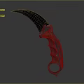 Modern Karambit Weapon With Glowing Green Blade And Dark Textured Handle 3d model