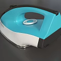 Modern Electric Iron in Blue and White Design with Sleek Handle for Daily Household Use