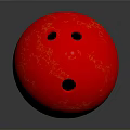 Red Smooth Bowling Ball With Three Holes For Daily Sports Use