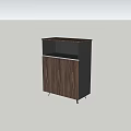 Modern Storage Cabinet with Wooden Doors and Black Frame Open Shelves for Book Storage