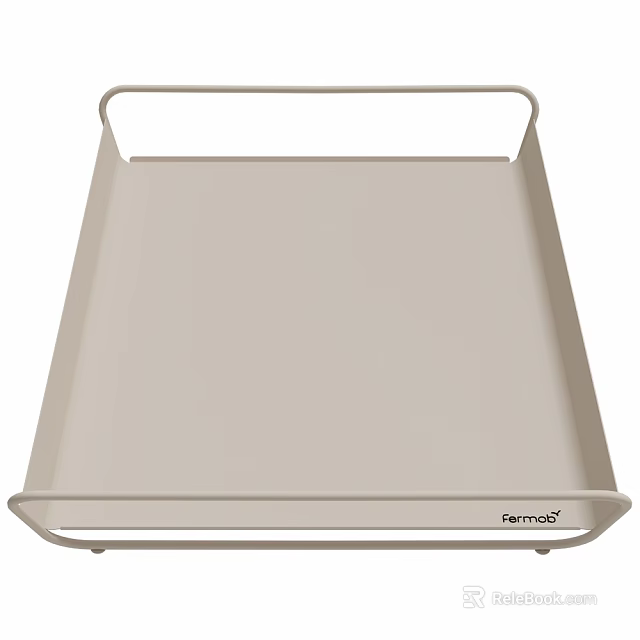 Beige Tray With Handle By ferm LIVING For Modern Home Decor 3d model 