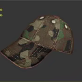 Camouflage Hat Featuring Brown Green Black Camo Pattern And Stitched Seams Design 3d model