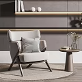 Modern single sofa chair side combination 3d model