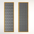 Decorative Room Dividers With Golden Frames And Various Black Panel Patterns 3d model