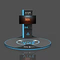 VIVE Pro Display Shelf With Circular Base And Screen For Product Showcase 3d model