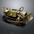 Vintage Military Bulldozer Model With Tracked Undercarriage And Star Insignia