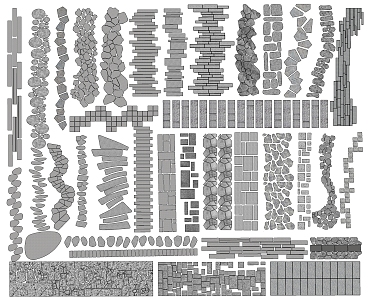 Modern Slab Road Tingbu Stone Courtyard Paving Sparkling Garden Broken Path Green Slab Road Lane Garden Trail 3d model